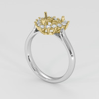 18K Yellow & White Antique Style Ring Setting Image