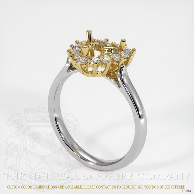 18K Yellow & White Antique Style Ring Setting