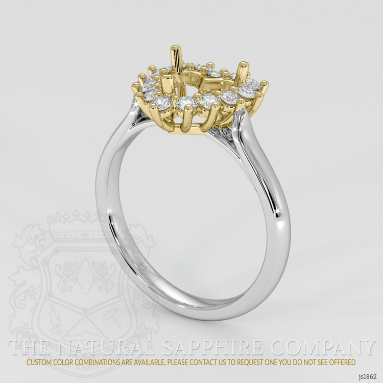 18K Yellow & White Antique Style Ring Setting