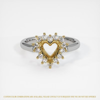 18K Yellow & White Antique Style Ring Setting Image