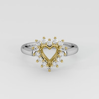 18K Yellow & White Antique Style Ring Setting Image