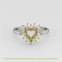 18K Yellow & White Antique Style Ring Setting Image