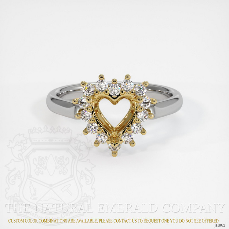 18K Yellow & White Antique Style Ring Setting