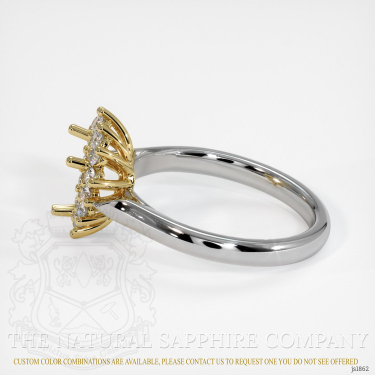 18K Yellow & White Antique Style Ring Setting