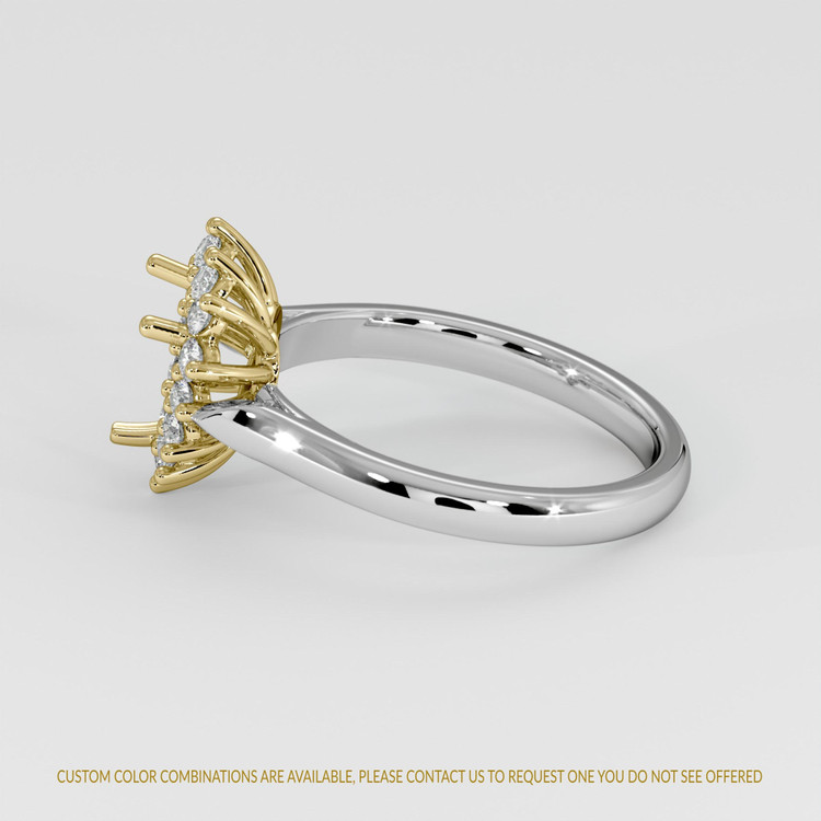 18K Yellow & White Antique Style Ring Setting
