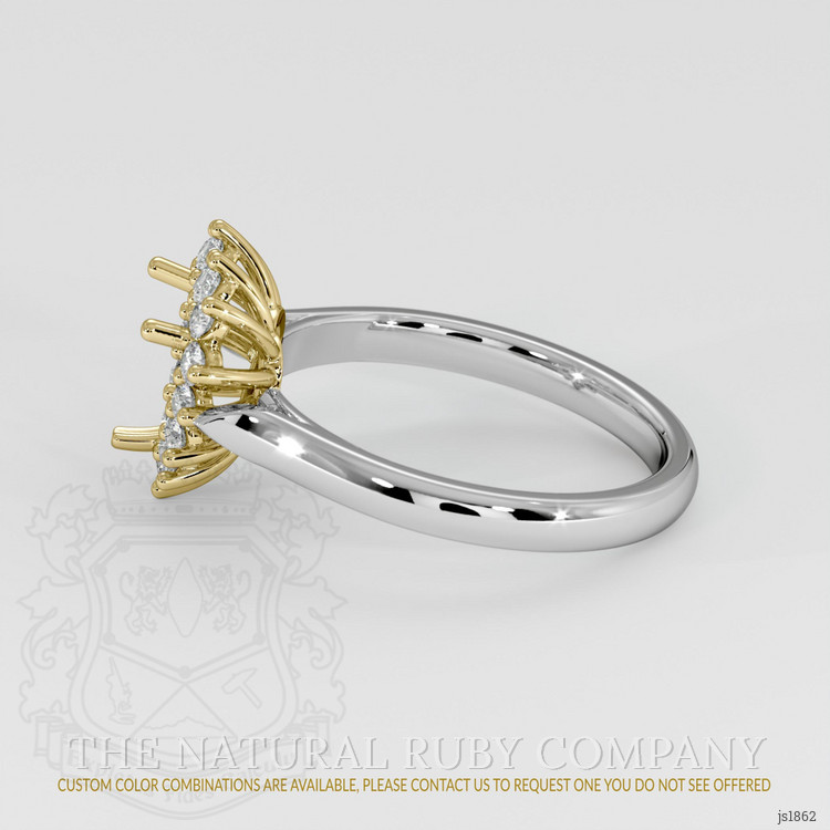 18K Yellow & White Antique Style Ring Setting