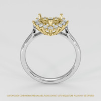 18K Yellow & White Antique Style Ring Setting Image