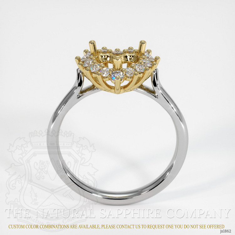18K Yellow & White Antique Style Ring Setting