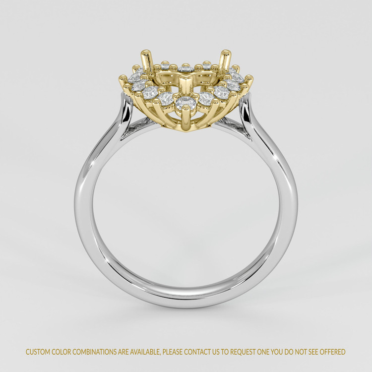 18K Yellow & White Antique Style Ring Setting