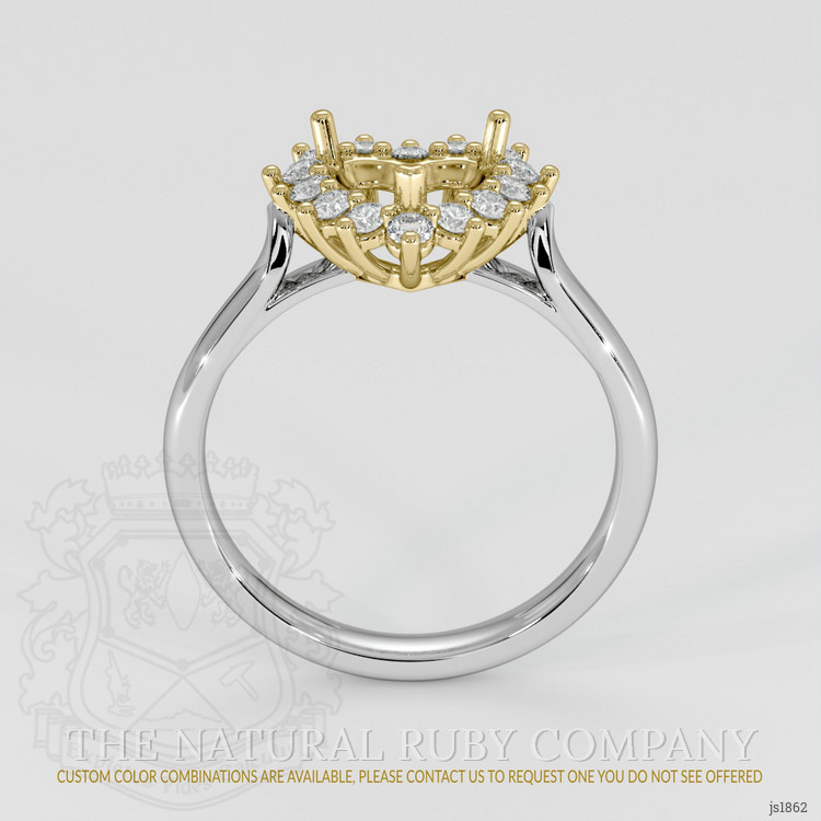 18K Yellow & White Antique Style Ring Setting