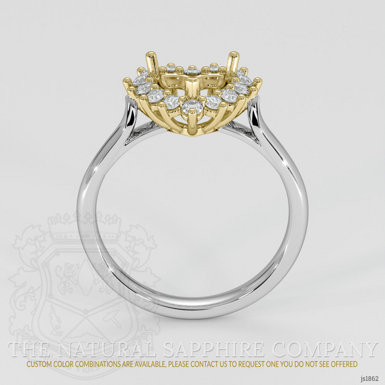 18K Yellow & White Antique Style Ring Setting