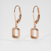 14K Rose Gold Bezel Earring Setting Image