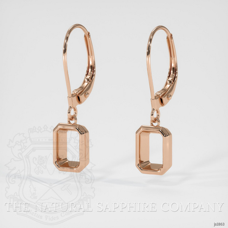 14K Rose Gold Bezel Earring Setting