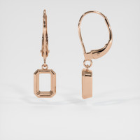 14K Rose Gold Bezel Earring Setting Image