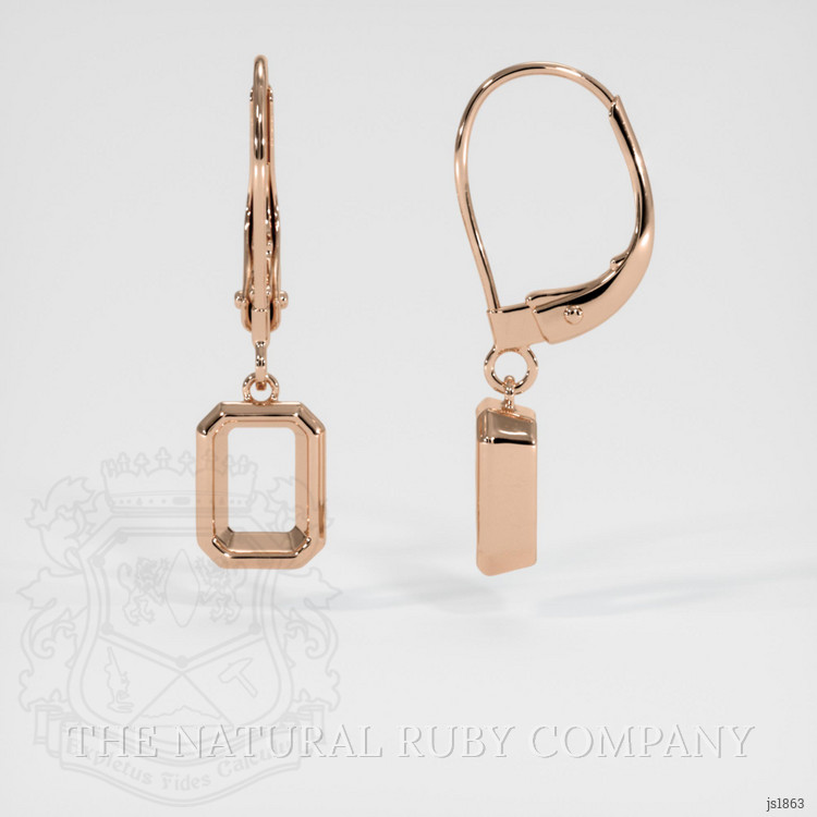 14K Rose Gold Bezel Earring Setting