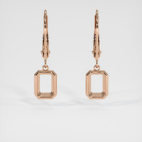 14K Rose Gold Bezel Earring Setting Image