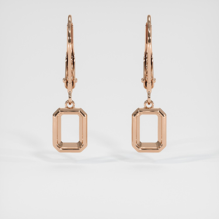14K Rose Gold Bezel Earring Setting