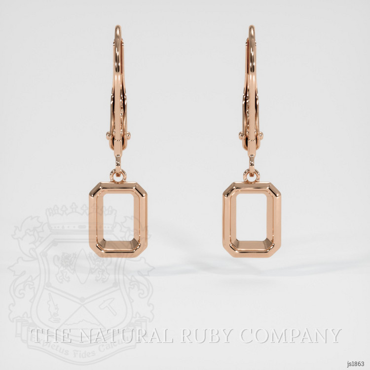14K Rose Gold Bezel Earring Setting