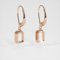 14K Rose Gold Bezel Earring Setting Image