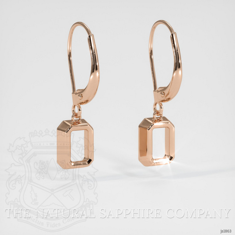 14K Rose Gold Bezel Earring Setting