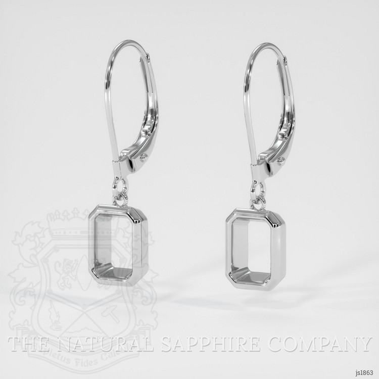 14K White Gold Bezel Earring Setting