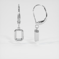 14K White Gold Bezel Earring Setting Image