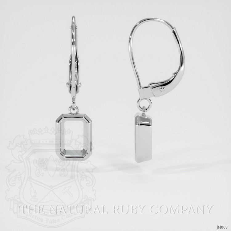14K White Gold Bezel Earring Setting