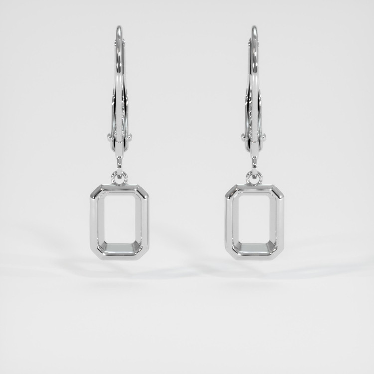 14K White Gold Bezel Earring Setting