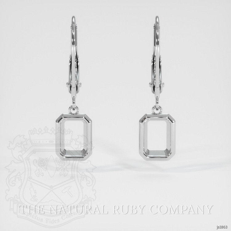 14K White Gold Bezel Earring Setting