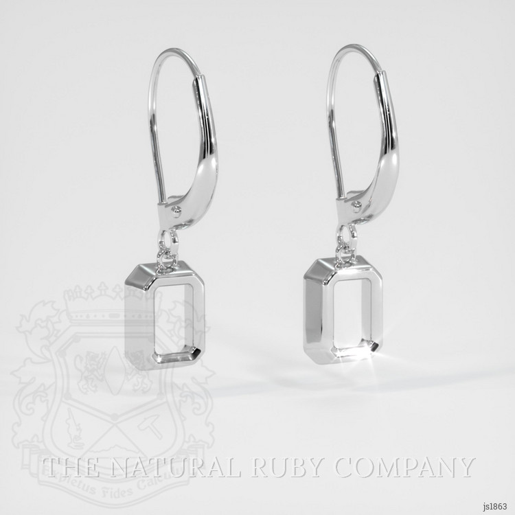 14K White Gold Bezel Earring Setting