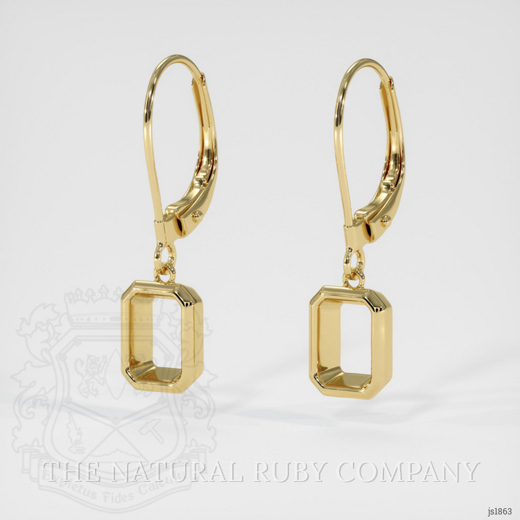 14K Yellow Gold Bezel Earring Setting