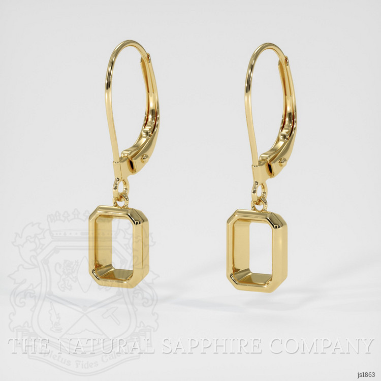14K Yellow Gold Bezel Earring Setting