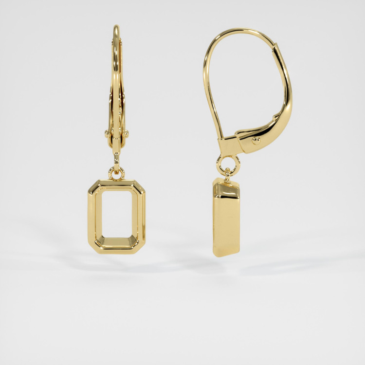 14K Yellow Gold Bezel Earring Setting