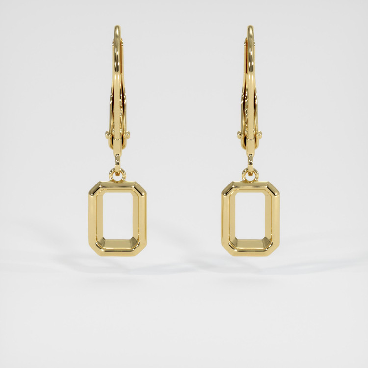 14K Yellow Gold Bezel Earring Setting