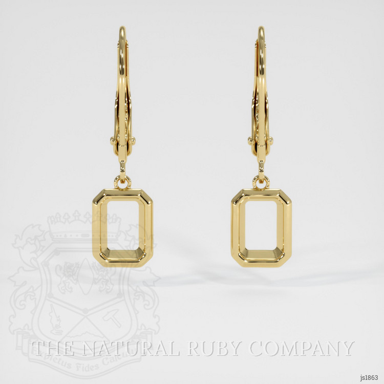 14K Yellow Gold Bezel Earring Setting