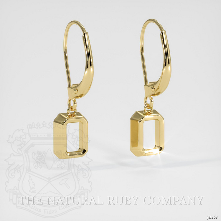 14K Yellow Gold Bezel Earring Setting