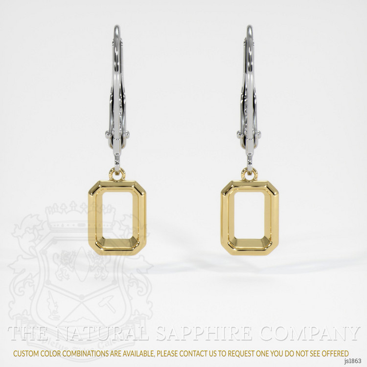 14K Yellow & White Bezel Earring Setting