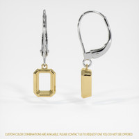 14K Yellow & White Bezel Earring Setting Image