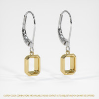 14K Yellow & White Bezel Earring Setting Image