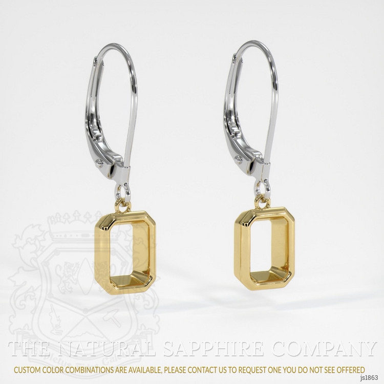 14K Yellow & White Bezel Earring Setting