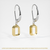 14K Yellow & White Bezel Earring Setting Image