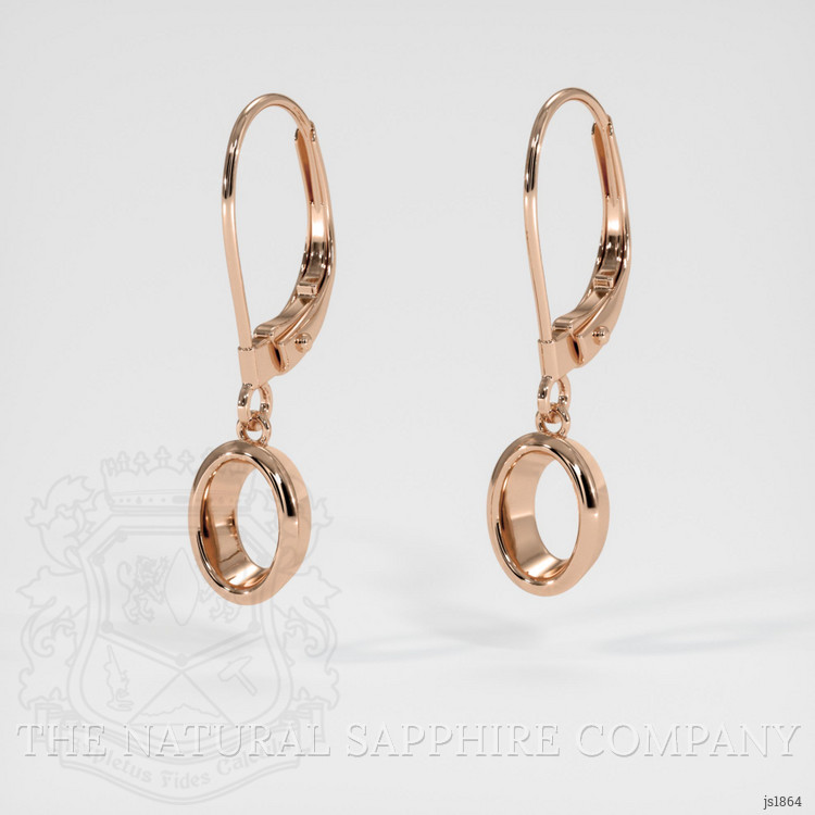 14K Rose Gold Bezel Earring Setting