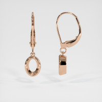 14K Rose Gold Bezel Earring Setting Image