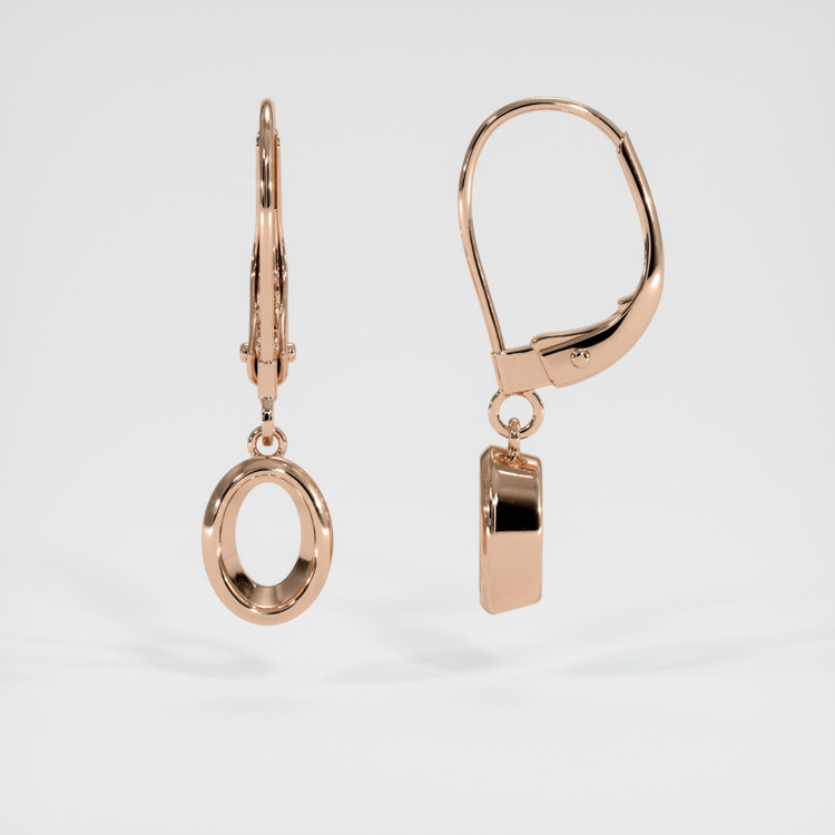 14K Rose Gold Bezel Earring Setting