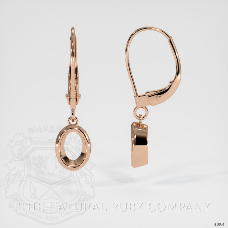 14K Rose Gold Bezel Earring Setting