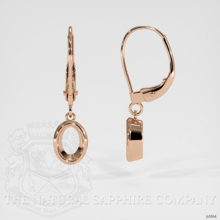 14K Rose Gold Bezel Earring Setting
