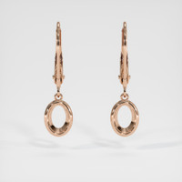 14K Rose Gold Bezel Earring Setting Image