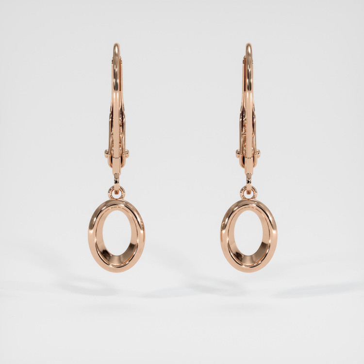 14K Rose Gold Bezel Earring Setting
