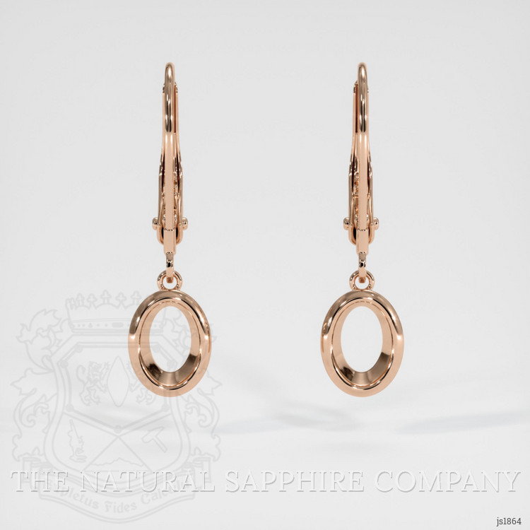 14K Rose Gold Bezel Earring Setting