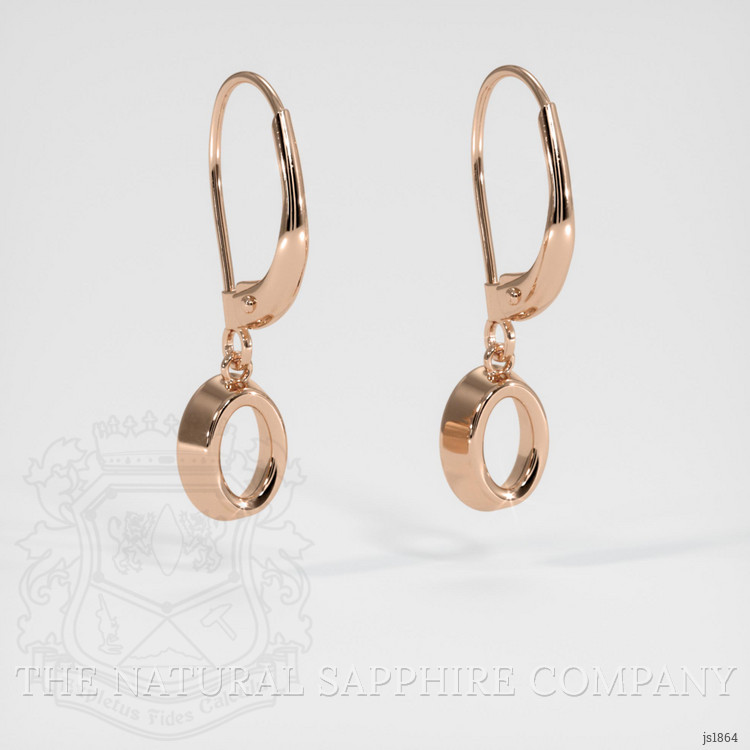 14K Rose Gold Bezel Earring Setting